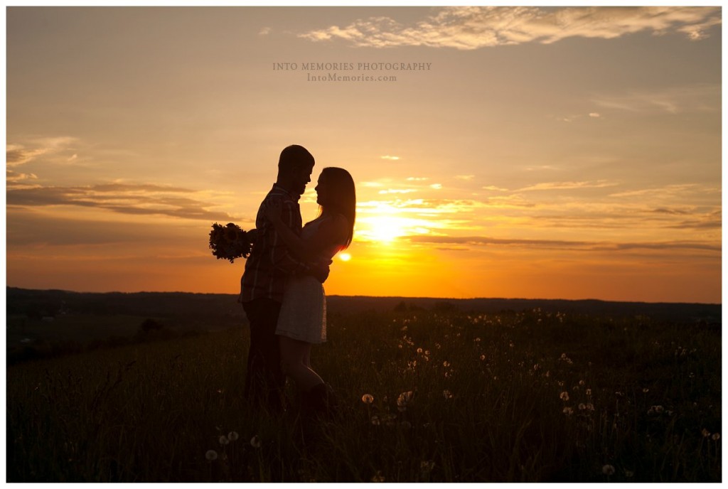 Sunset engagement portraits in CNY