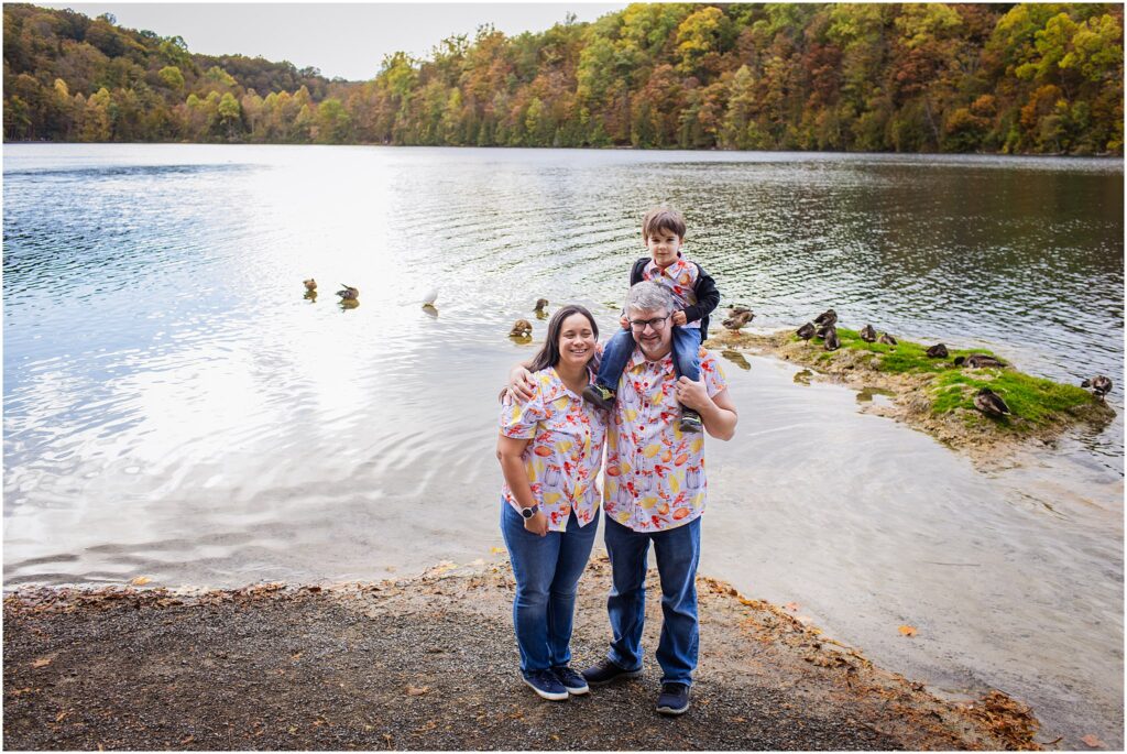 Fall family pictures at Green Lakes State Park by Pam of Into Memories Photography.  